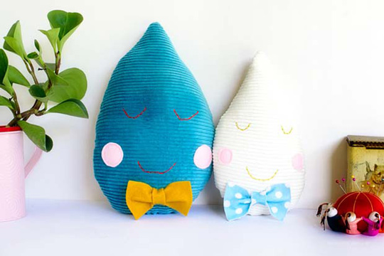 DIY Cojines infantiles gotas de agua