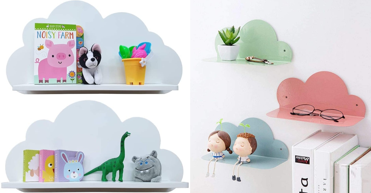 Estantería flotante para libros infantiles o dormitorios infantiles con forma de nube Carousel Home and Gifts 