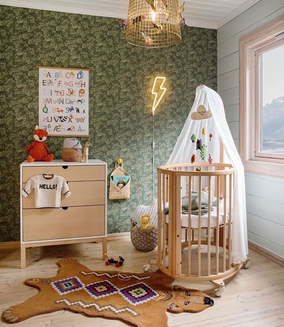 Habitaciones de bebés con cunas Stokke