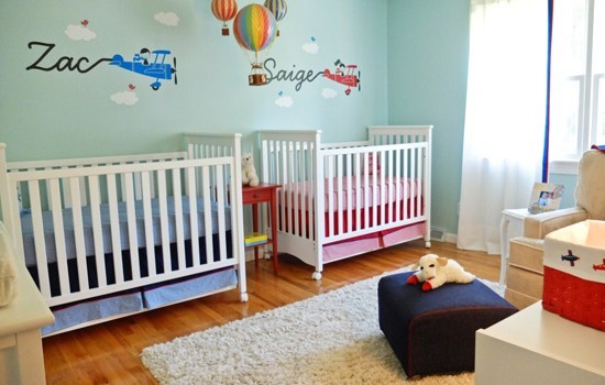 Habitación para dos bebés niño y niña