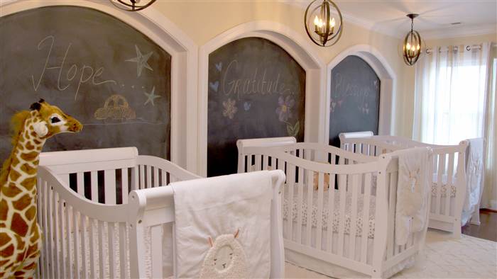 dormitorio para tres bebés